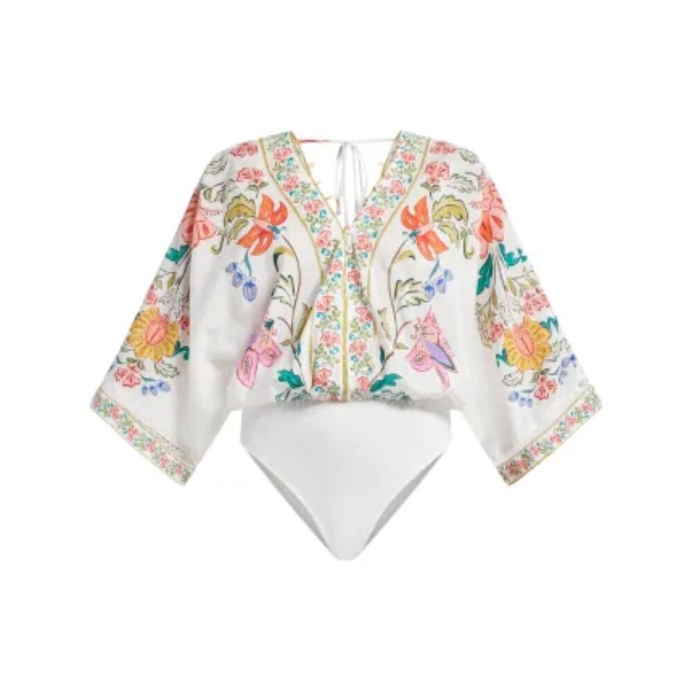 FARM Rio Off-White Insects Floral Bodysuit - Picture 5 of 10